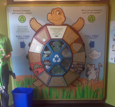 ERIC's shell introduces visitors to a range of recycled materials